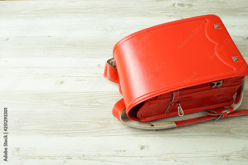 school bag. Bag used by elementary school students in Japan. ランドセル 日本の小学生のカバン。 school bag. Bag used by elementary school students in Japan. ランドセル 日本の小学生のカバン。