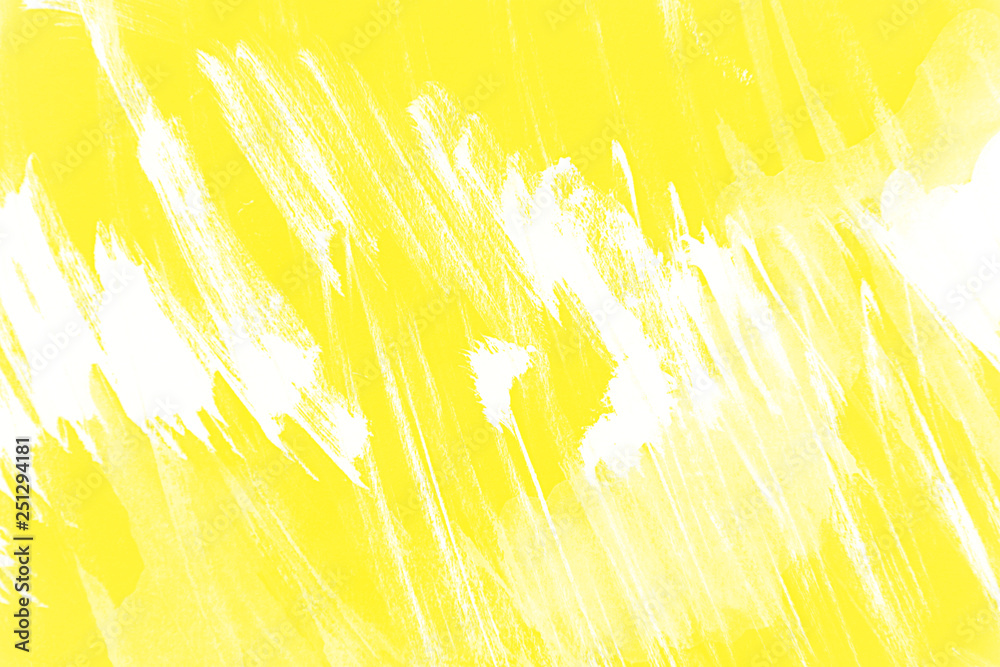 abstract summer yellow and white paint  grunge brush texture background
