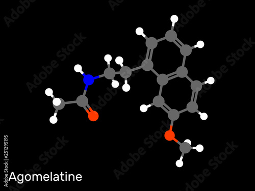 Agomelatine, antidepressant drug model molecule.