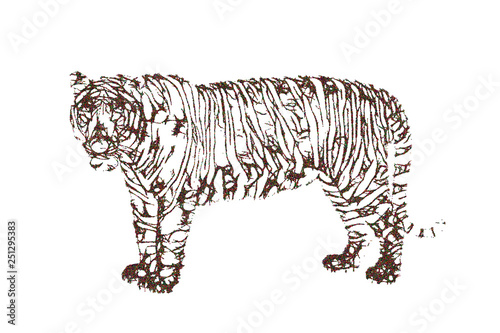 Abstract Tiger. Vector illu...