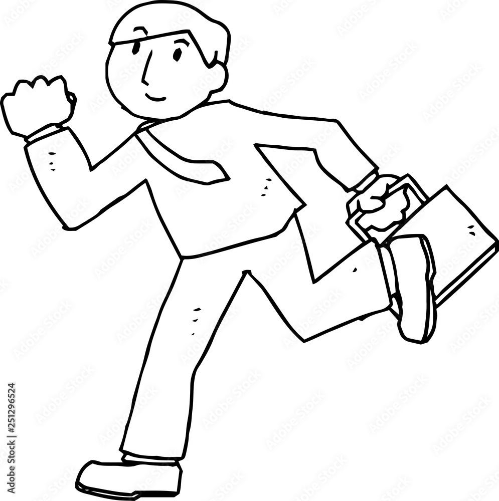 Illustration of a running businessman outline Illustration of a running businessman outline