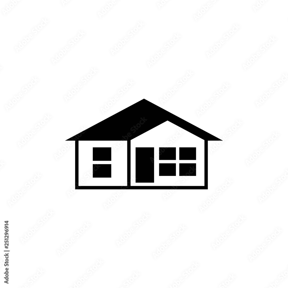 House monochrome icon EPS 10, in trendy flat style isolated on white background - vector House monochrome icon EPS 10, in trendy flat style isolated on white background - vector