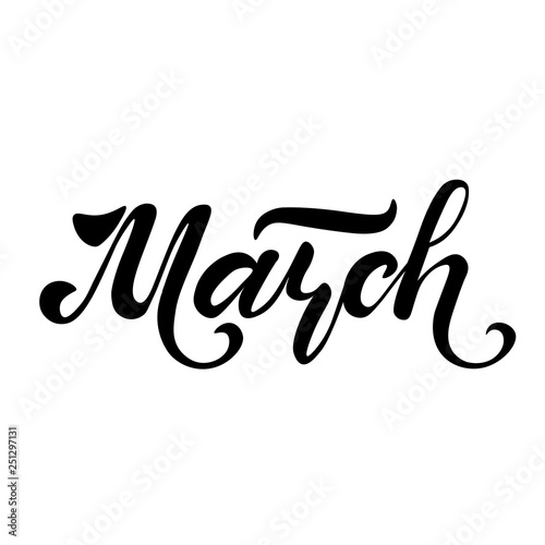 International Women s Day. Banner  flyer for March 8. Hand drawn lettering. Congratulating and wishing happy holiday card for newsletter  brochures  postcards. Vector.