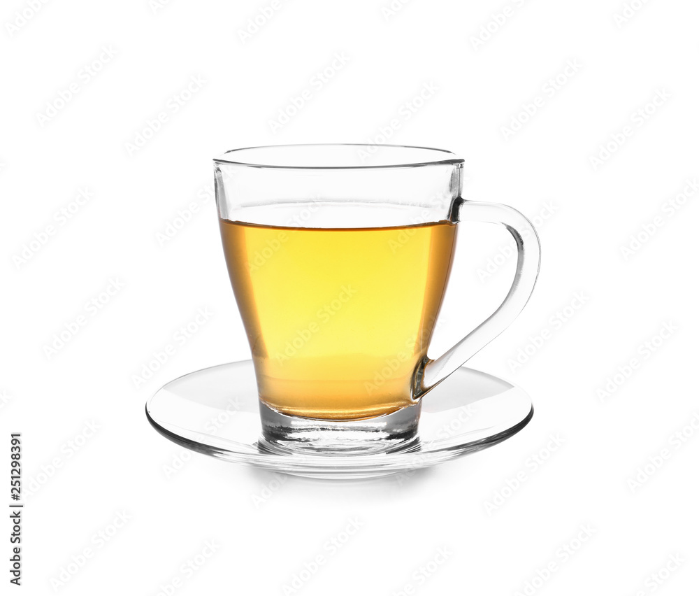 Cup of tasty hot tea on white background Cup of tasty hot tea on white background