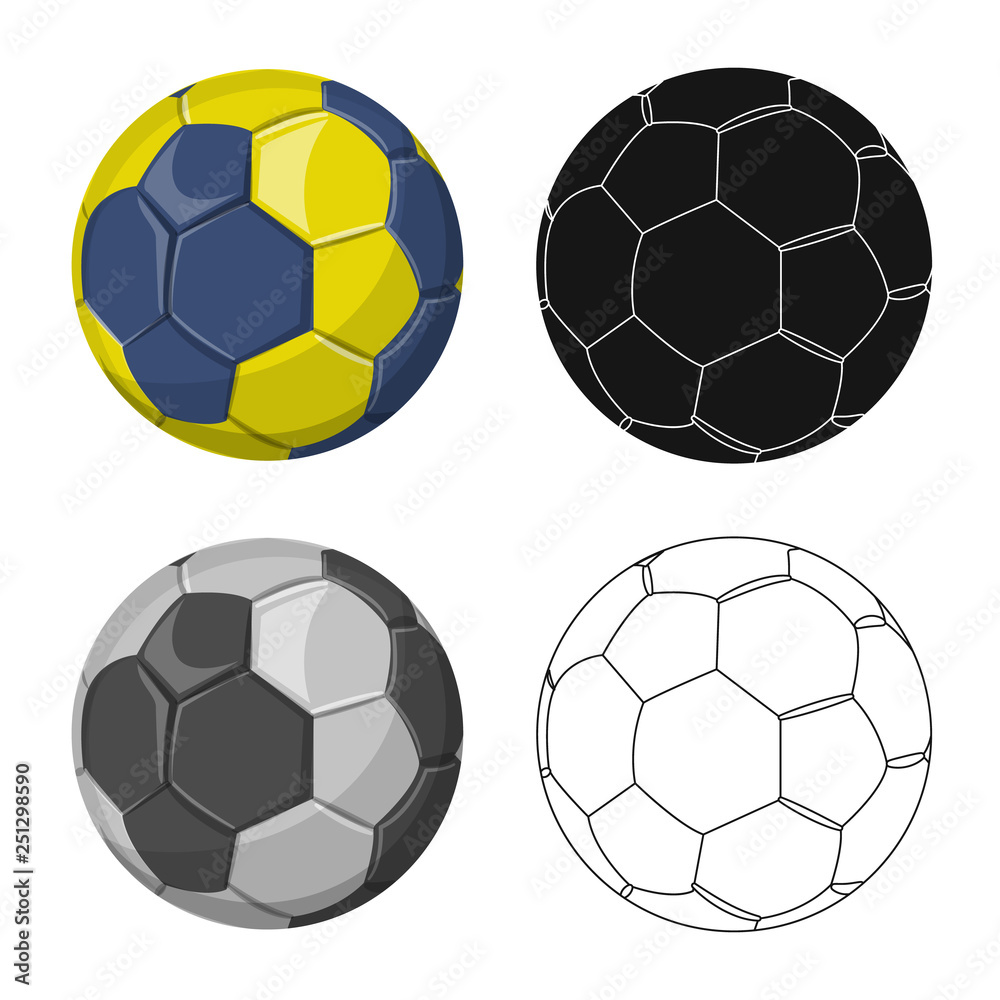 Fototapeta premium Isolated object of sport and ball symbol. Collection of sport and athletic stock vector illustration.