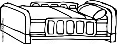Rough sketch of handwritten bed outline