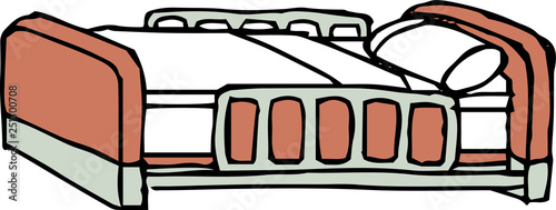 sketch of handwritten bed