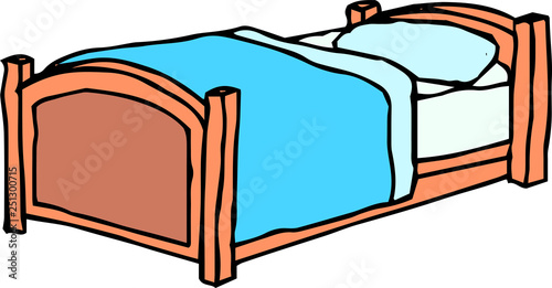 sketch of handwritten bed