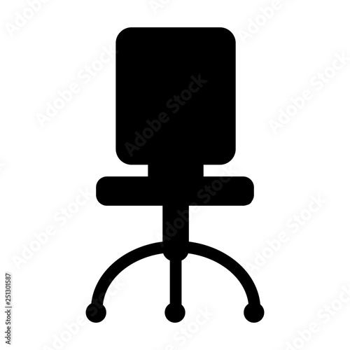 Office chair monochrome icon - vector