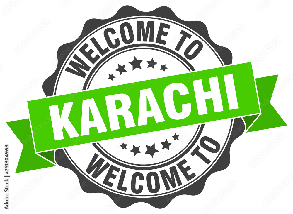 Fototapeta premium Karachi round ribbon seal
