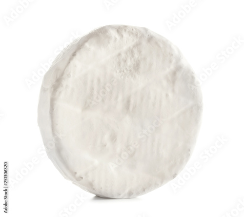 Tasty cheese on white background