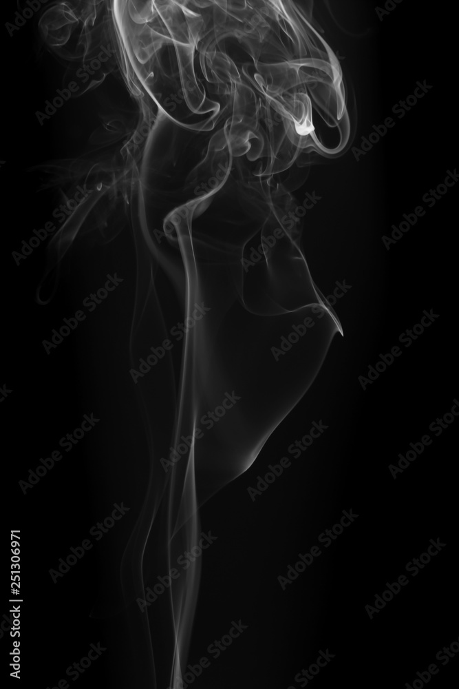 Movement of white smoke on black background Movement of white smoke on black background