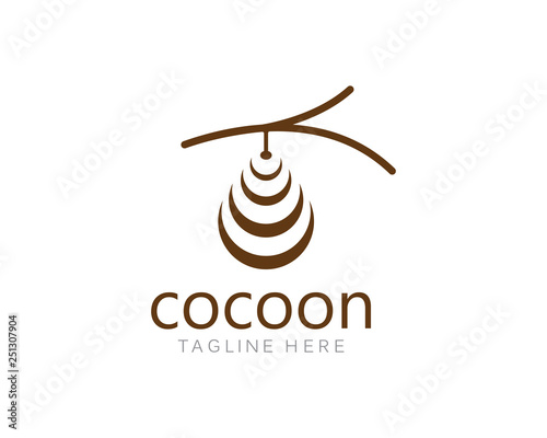 Foto Cocoon logo template vector icon illustration design