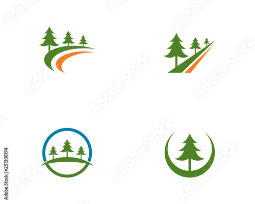 Cedar tree Logo template vector icon illustration design 