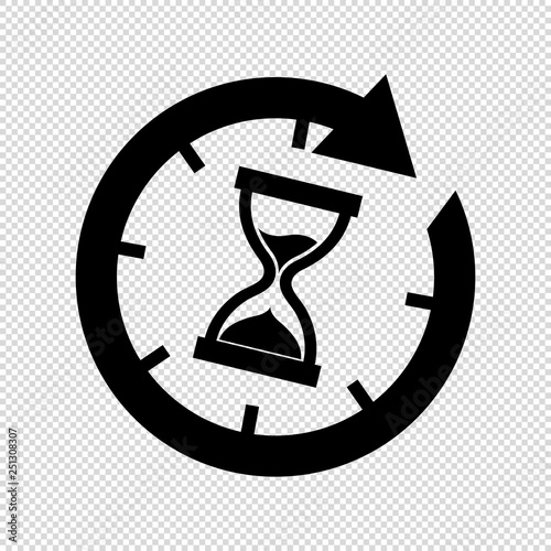 Hourglass Time Icon - Vector Illustration - Isolated On Transparent Background