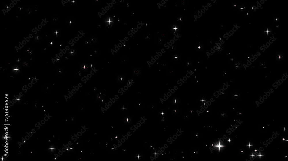 Night sky with stars sparkling on black background