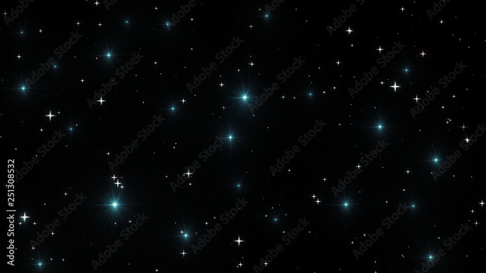 Night sky with stars sparkling on black background