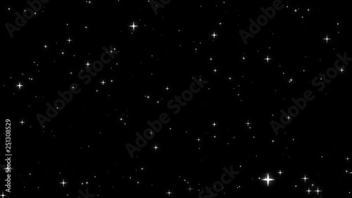 Obraz na płótnie Night sky with stars sparkling on black background w salonie