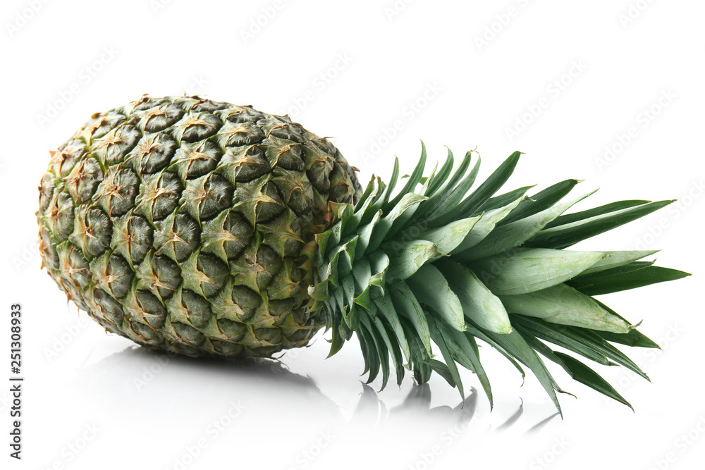 Tasty ripe pineapple on white background Tasty ripe pineapple on white background