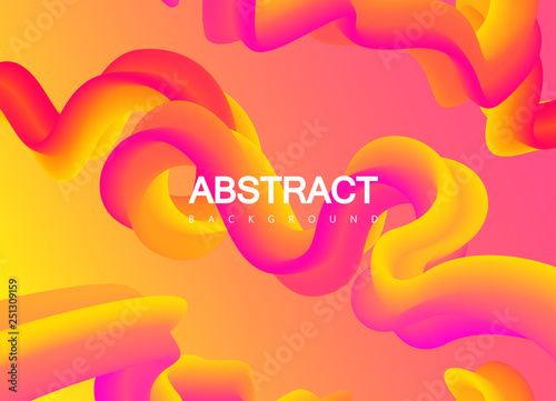 Creative spectrum background with abstract neon pink and yellow wavy pattern.