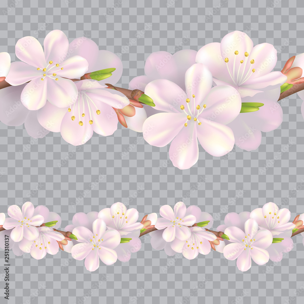 Seamless blossom border