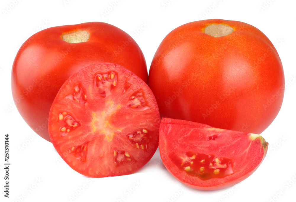 Tomatoes isolated on white background.]