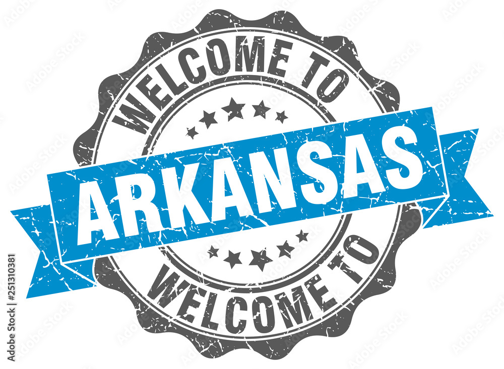 Fototapeta premium Arkansas round ribbon seal