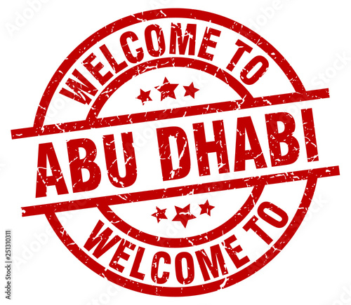 welcome to Abu Dhabi red stamp