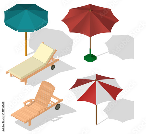 set umbrella on beach