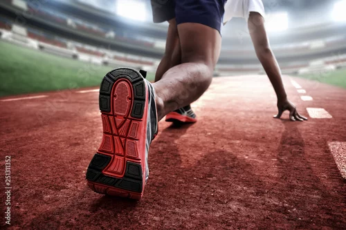 Obraz Sportowiec w pozycji wyjściowej