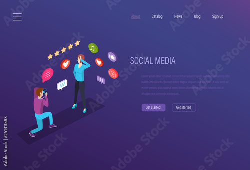 Social media, digital technology. Leisure, work in the media space.