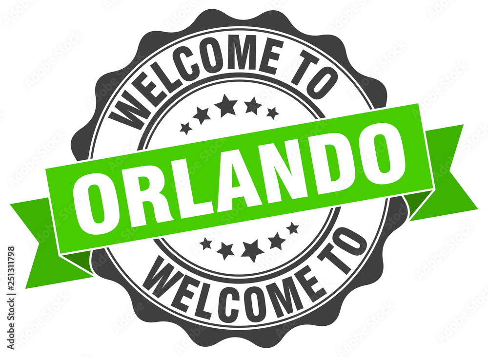 Fototapeta premium Orlando round ribbon seal