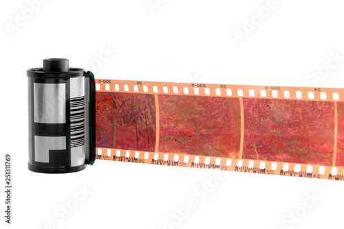 Old photographic 35 mm film, isolated