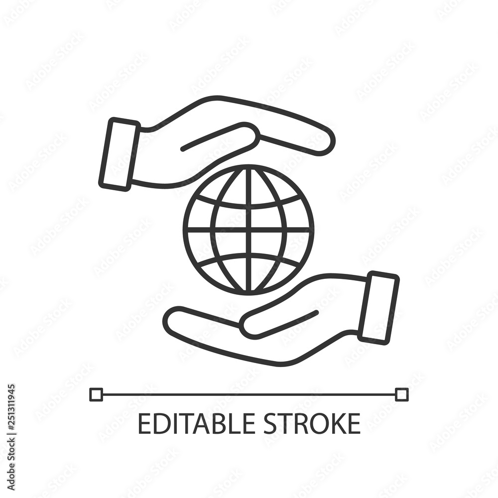 Corporate social responsibility linear icon Stock Vector | Adobe Stock