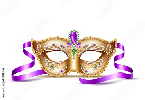 Vector mardi gras venetian mask brazil carnival