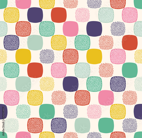 seamless childish colorful geometric abstract shape dots pattern