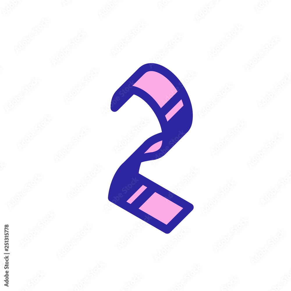 Logo, sign number 2. Vector. Linear, outline icon. Isometry, 3D. Color fashionable figure. Brand company. The symbol is isolated on a white background. Element from the alphabet set. Logo, sign number 2. Vector. Linear, outline icon. Isometry, 3D. Color fashionable figure. Brand company. The symbol is isolated on a white background. Element from the alphabet set.