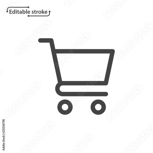 Tablou canvas Shopping cart line icon. Editable stroke.