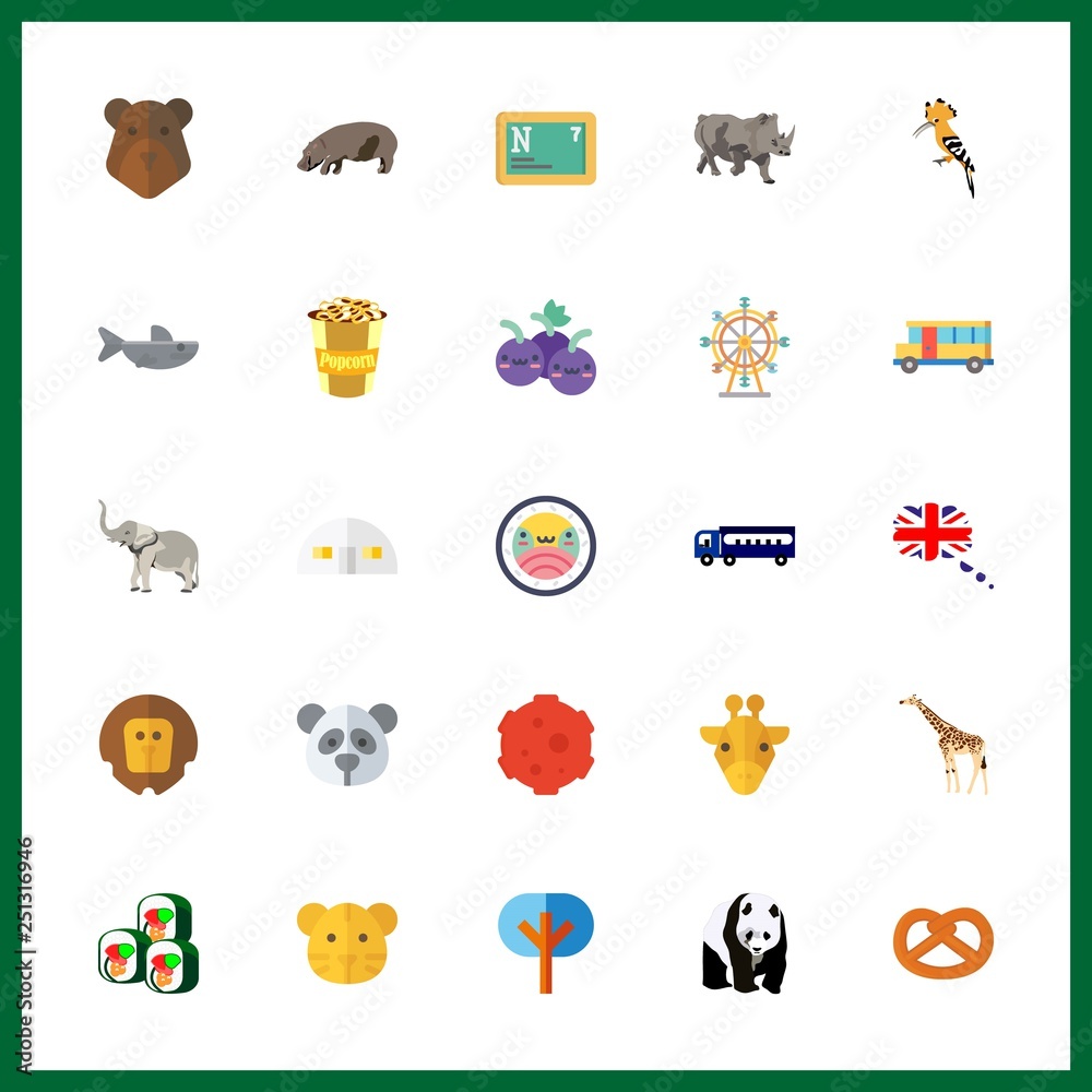Fototapeta premium 25 big icon. Vector illustration big set. rhino and bear icons for big works