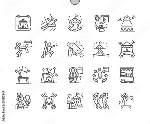 World Circus Day Well-crafted Pixel Perfect Vector Thin Line Icons 30 2x Grid for Web Graphics and Apps. Simple Minimal Pictogram