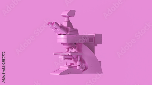 Pink Modern Digital Microscope 3d illustration 3d render