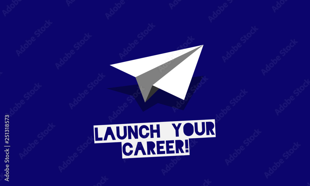 Launch Your Career Poster with Paper Plane Illustration Launch Your Career Poster with Paper Plane Illustration