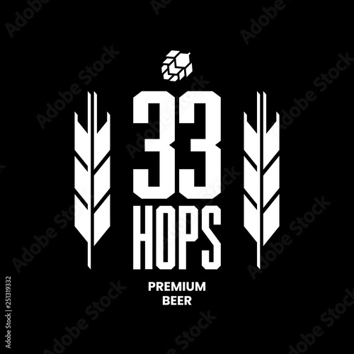 Modern craft beer drink vector logo sign for bar, pub, store, brewhouse or brewery isolated on black background. Premium quality emblem logotype illustration. Brewing fest fashion t-shirt badge design