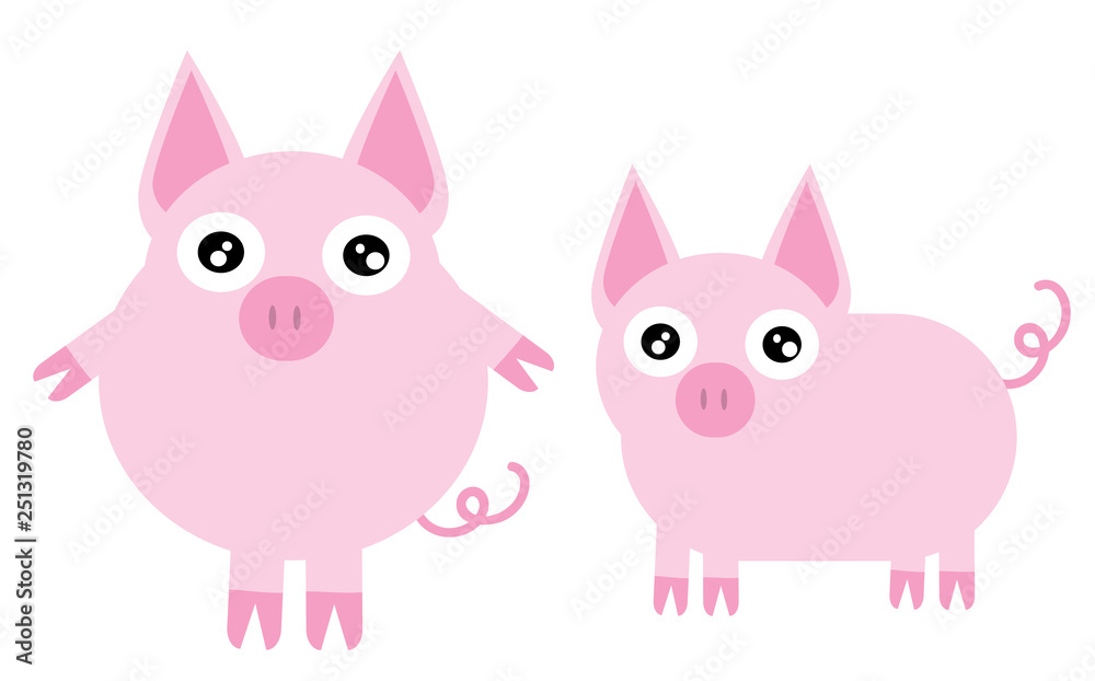 Illustration of cute pig Illustration of cute pig