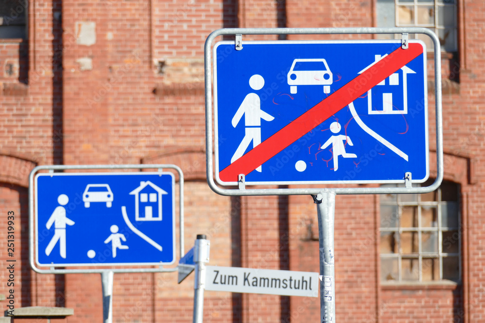 Verkehrsschild Ende eines verkehrsberuhigten Bereichs