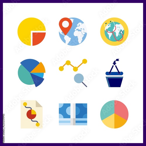 9 exchange icon. Vector illustration exchange set. money icons and pie chart icons for exchange works