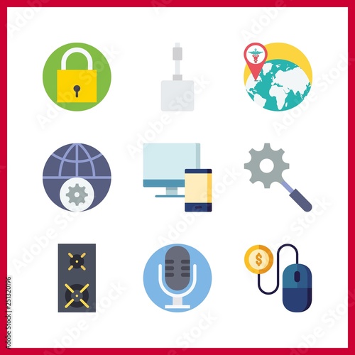 9 information icon. Vector illustration information set. pay per click and speaker icons for information works