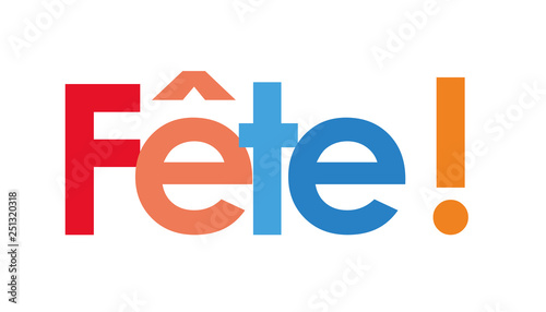 fête text in white background