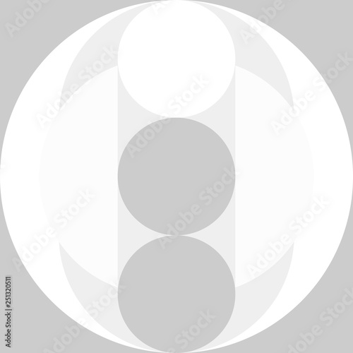 Circle and semicircle abstract vector pattern, geometric background