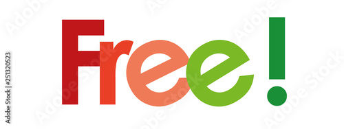 free label in white background